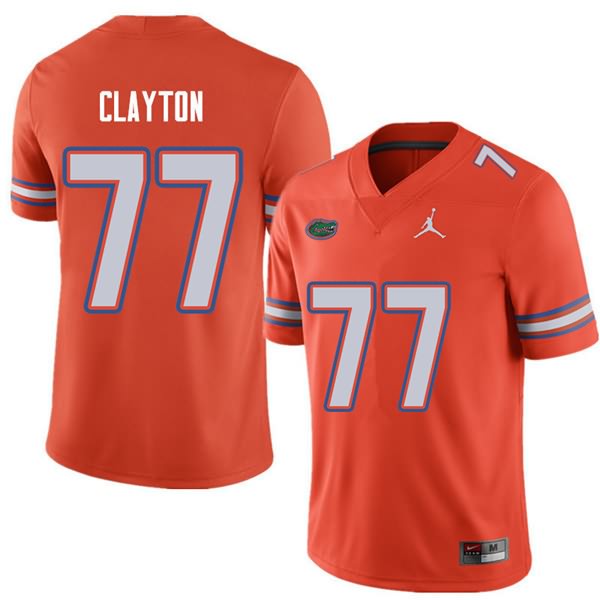 Men's NCAA Florida Gators Antonneous Clayton #77 Stitched Authentic Jordan Brand Orange College Football Jersey TUD6865MI